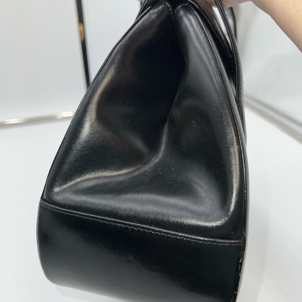 Bally Vintage Structured Lambskin Bag with Brushed Gold Turn Lock Closure - Picture 5 of 14